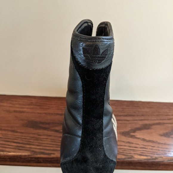 Adidas black and cream white leather high boxing boots size 6.5 - Picture 2 of 4